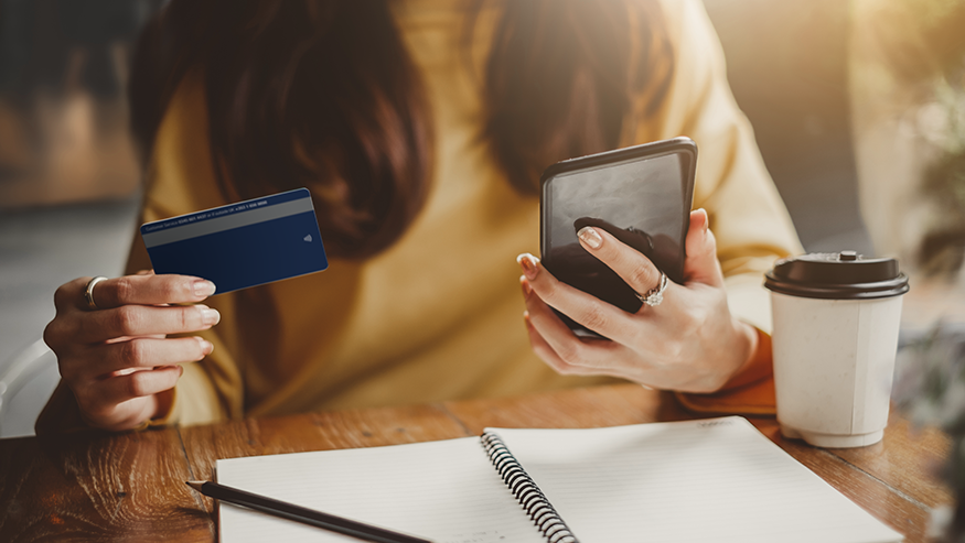 Employee purchasing online with corporate card